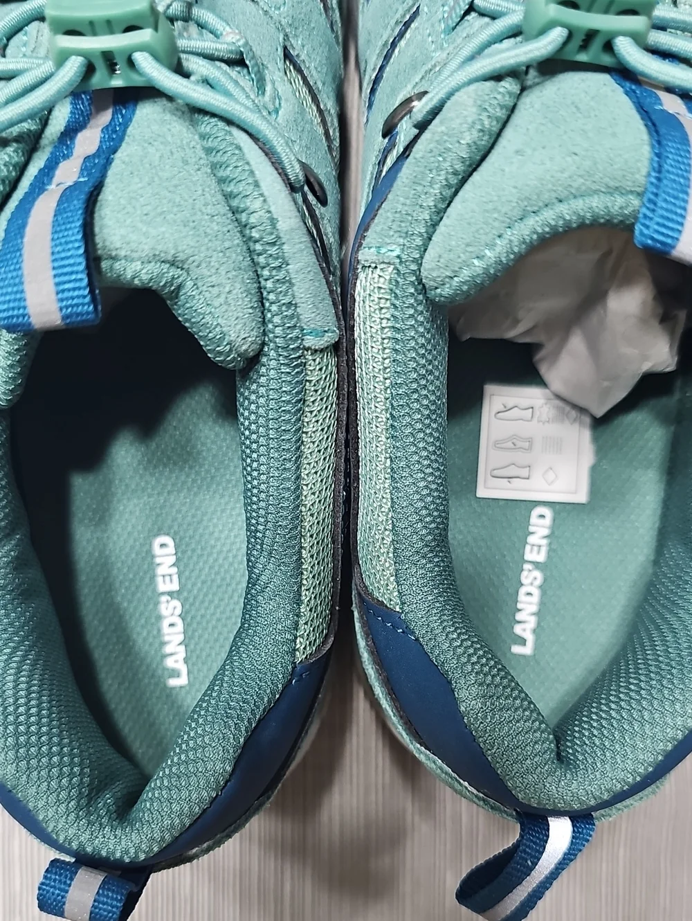 Lands' End Bungee Leather Trail Trekker Sneakers. NWT In Original Packaging.